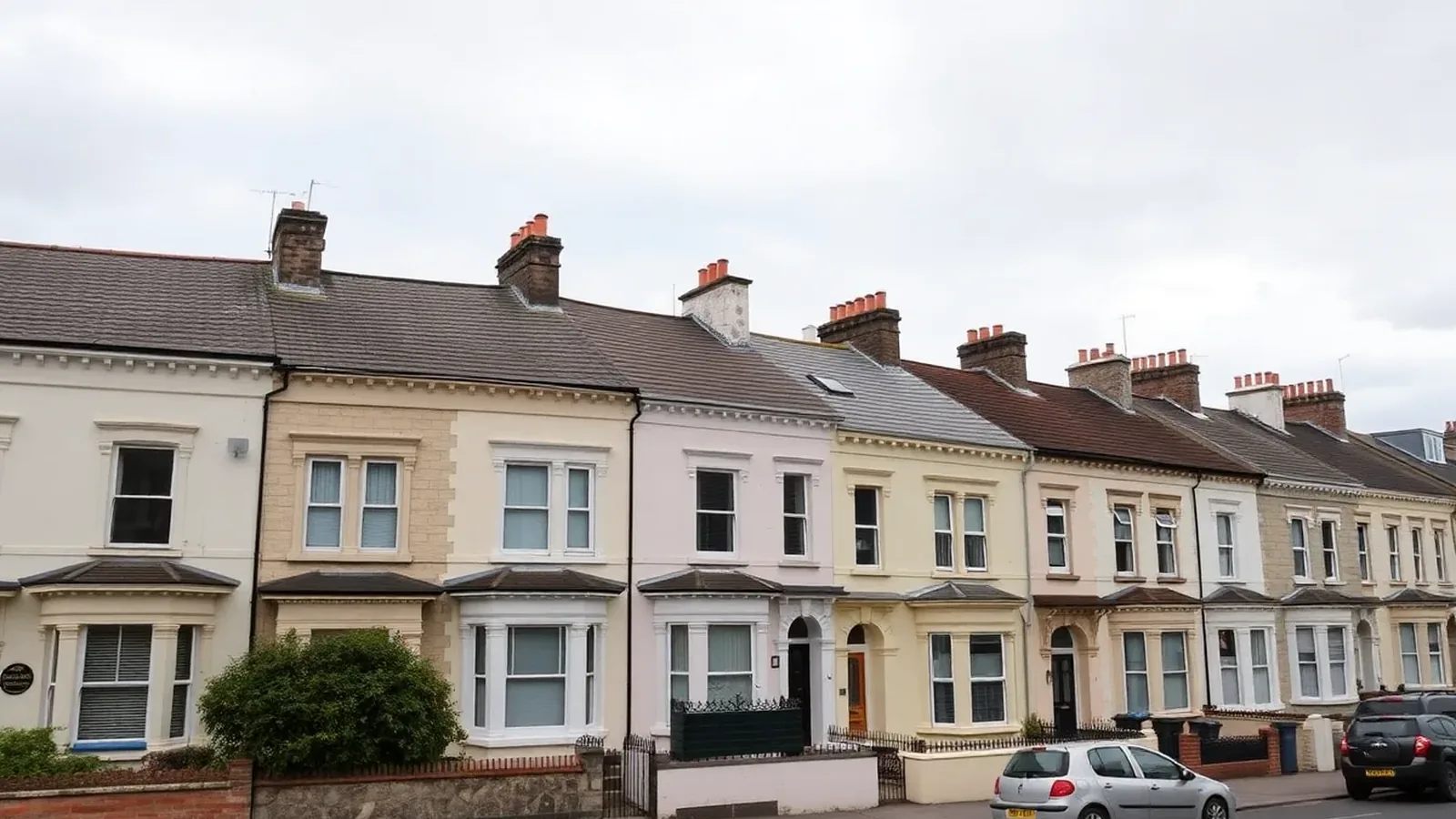 Plymouth coastal terraced housing on a hillside above Plymouth Sound, the kind of naval-era homes prone to woodworm