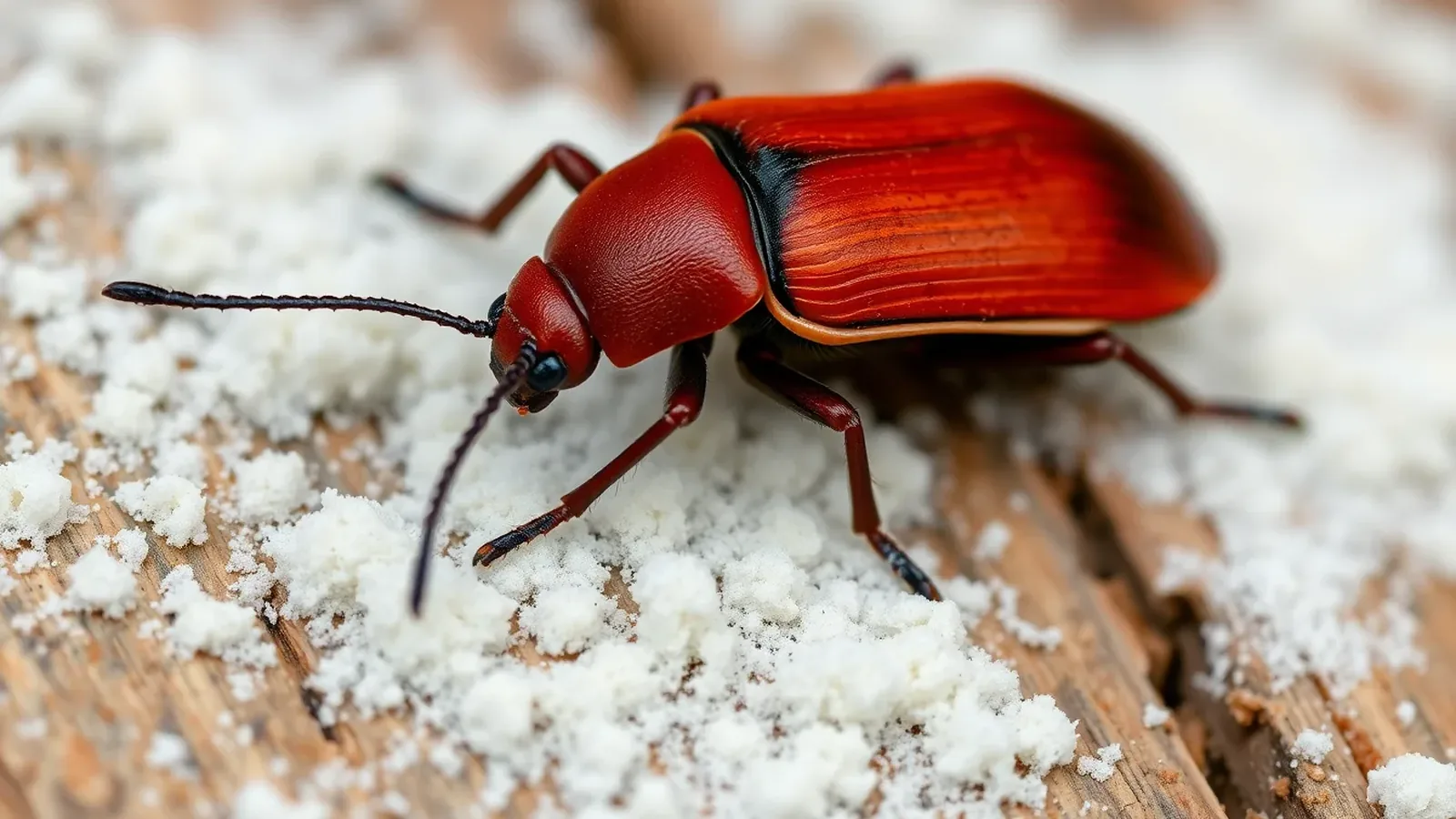 Powderpost Beetle (Lyctus brunneus)